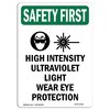 Signmission OSHA High Intensity Ultraviolet W/ Symbol 5in X 3.5in Decal, 10PK, 3.5" W, 5" L, Portrait, PK10 OS-SF-D-35-V-11165-10PK